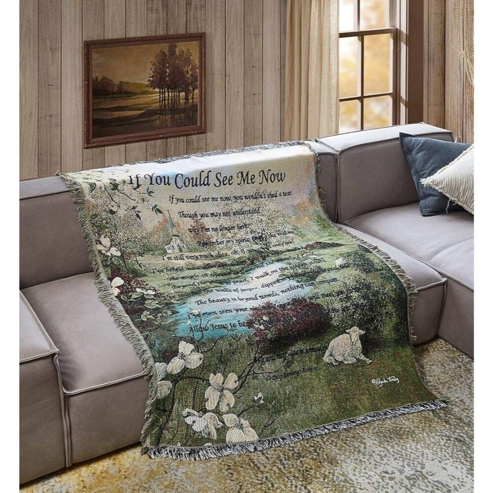 Virah Bella Inspirational Tapestry Throw Blanket If You Could See Me Now Woven